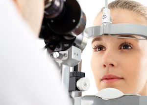 Woman having an eye exam