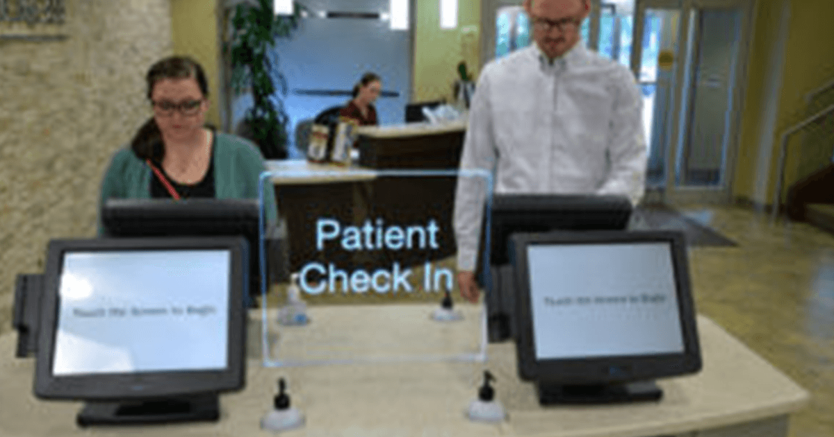 patient check-in at cardiology practice