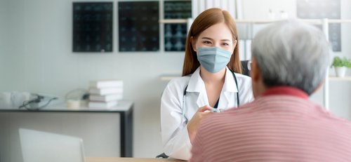 woman giving medical exam 