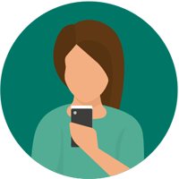 Woman Looking At Phone Vector Image