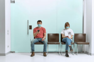 Socially distanced waiting room