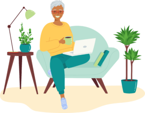 Baby Boomer female laptop